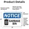 Signmission Garbage Can Sign With Symbol, 7 in W x Rectangle, Vinyl Decal OS-2PACK-NS-D-57-L-12983 - alternate 2